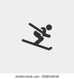 Ski vector icon illustration sign
