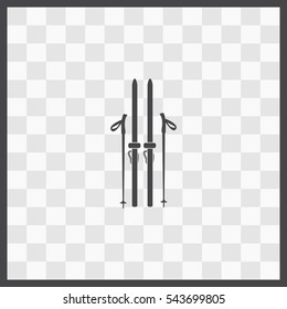 Ski vector icon. Isolated illustration. Business picture.