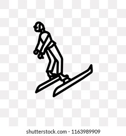 Ski vector icon isolated on transparent background, Ski logo concept