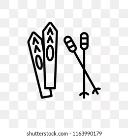 Ski vector icon isolated on transparent background, Ski logo concept