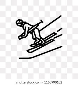 Ski vector icon isolated on transparent background, Ski logo concept