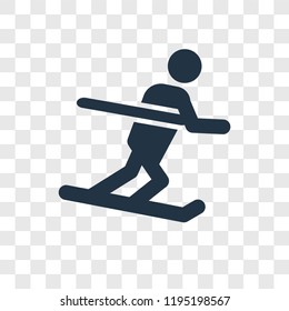 Ski vector icon isolated on transparent background, Ski transparency logo concept