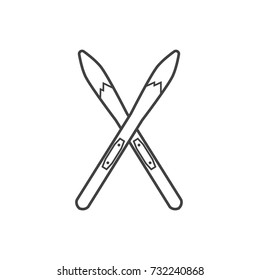 Ski vector illustration, Ski winter sport equipment
