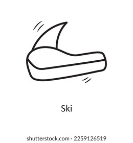 Ski vector outline Icon Design illustration. Olympic Symbol on White background EPS 10 File