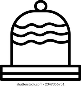 Icono de contorno de invierno cálido de esquí