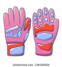 Ski winter gloves icon. Cartoon of ski winter gloves vector icon for web design isolated on white background