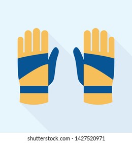 Ski winter gloves icon. Flat illustration of ski winter gloves vector icon for web design