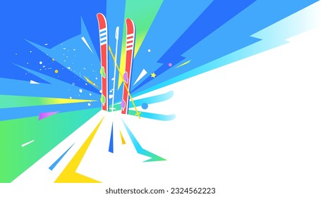 Ski winter sports  abstract background design. Sports concept