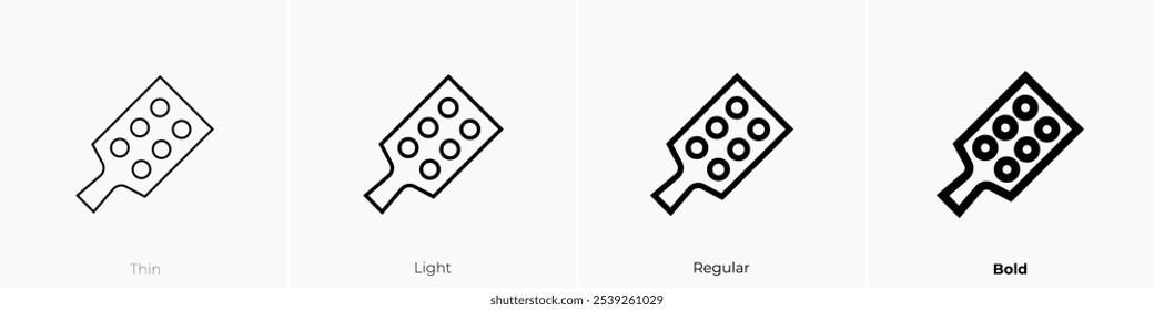 skiascope icon. Thin, Light Regular And Bold style design isolated on white background