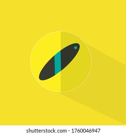 Skiboard flat icon. A skiboard used to drive in sea water. 