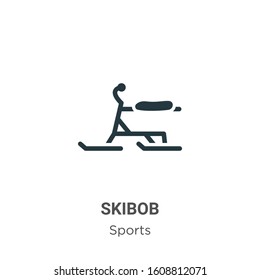 Skibob glyph icon vector on white background. Flat vector skibob icon symbol sign from modern sports and competition collection for mobile concept and web apps design.