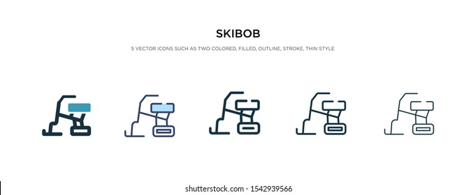 skibob icon in different style vector illustration. two colored and black skibob vector icons designed in filled, outline, line and stroke style can be used for web, mobile, ui