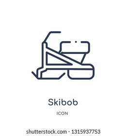 skibob icon from sports and competition outline collection. Thin line skibob icon isolated on white background.