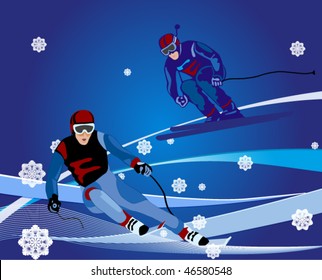 ski-cross illustration. eps 10