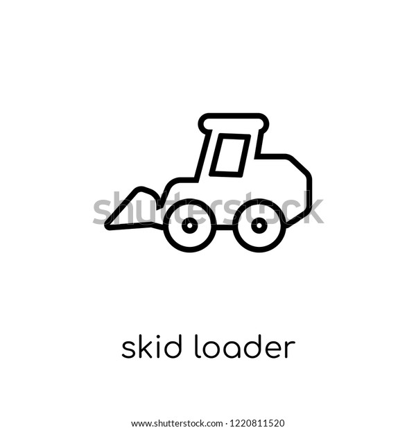 skid loader icon. Trendy modern flat linear\
vector skid loader icon on white background from thin line Industry\
collection, outline vector\
illustration