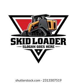 skid loader illustration logo with emblem style