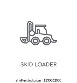 Skid Loader Linear Icon. Modern Outline Skid Loader Logo Concept On White Background From Industry Collection. Suitable For Use On Web Apps, Mobile Apps And Print Media.