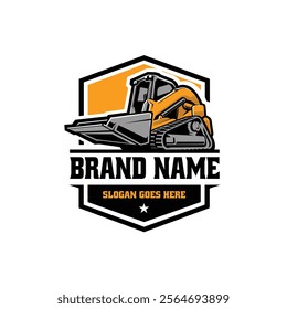 Skid Loader Logo Vector EPS Isolated. Ready Made Logo for Construction and Earth Mover Related Industry