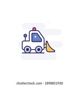 Skid Loader vector filled outline icon style illustration. EPS 10 file 