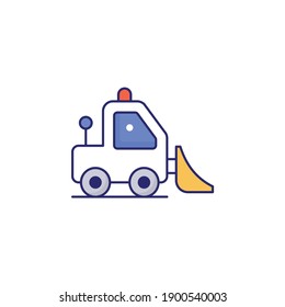 Skid Loader vector icon style illustration. EPS file 10