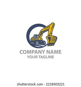 skid steer and excavator, land clearing machine logo vector.EPS 10