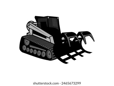 Skid Steer Grapple Design Illustration Vektorgrafik epsformat , passend für Ihre Design-Anforderungen, Logo, Illustration, Animation, etc.