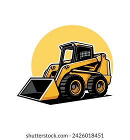 skid steer heavy equipment illustration vector