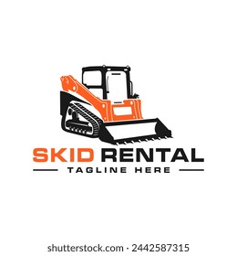 skid steer heavy equipment rental logo design