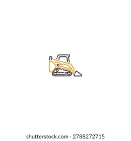 Skid steer Icon web vector image .