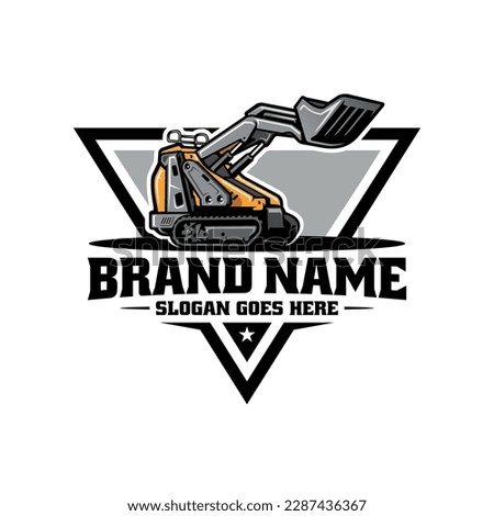 skid steer illustration logo vector image