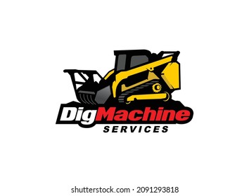 Skid Steer Landscaping Logo Vector Construction Stock Vector (Royalty ...