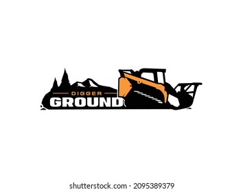 Vector de logo de la empresa de construcción. Ilustración vectorial de la plantilla de equipo de vehículos para su marca.