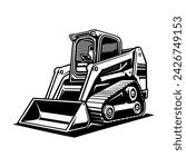 Skid Steer Loader, Bulldozer Vector Image