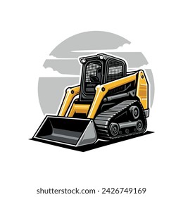 Skid Steer Loader, Bulldozer Vector Image