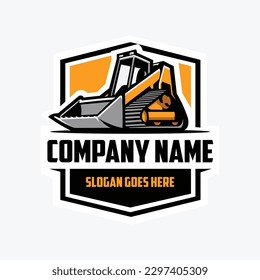 Skid Steer Loader Company Emblem Logo Vector Design. Multi Terrain Loader Logo Design