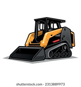 skid steer, loader illustration icon vector.