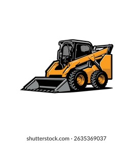 Skid Steer Loader Vector Illustration Stock Isolated