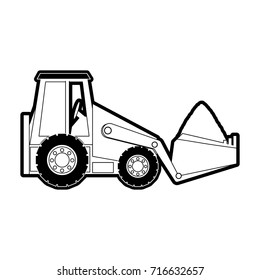 skid steer loader vector illustration
