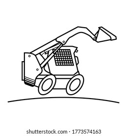 Skid steer loader  . Vector scalable drawing.