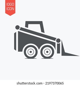 skid steer logo icon design vector flat modern isolated illustration