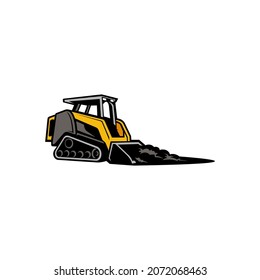 skid steer logo illustration isolated vector