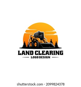 skid steer logo illustration isolated vector	