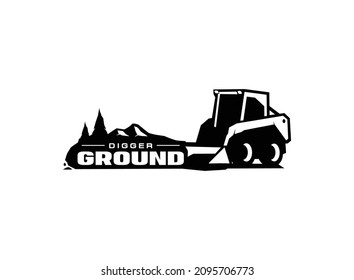 skid steer logo vector for construction company. Vehicle equipment template vector illustration for your brand.