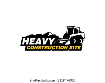 Skid steer logo vector for construction company. Vehicle equipment template vector illustration for your brand.