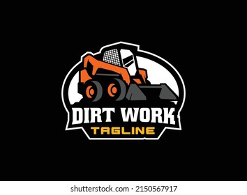 Logo-Vektorgrafik für die Skidsteuerung für Baufirmen. Schwere Geräte Vorlage Vektorgrafik für Ihre Marke.