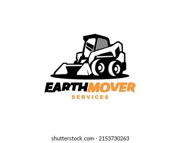 Skid steer logo vector for construction company. Heavy equipment template vector illustration for your brand.