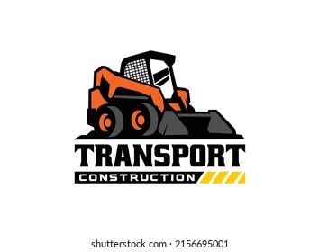 Skid steer logo vector for construction company. Heavy equipment template vector illustration for your brand.