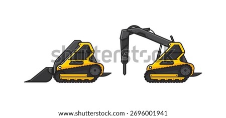 skid steer vector on white background