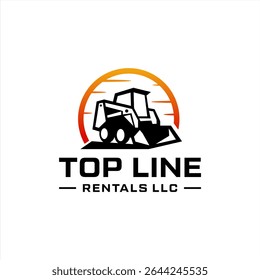 Skid track loader bulldozer company logo vector. Best for construction and excavating related industry