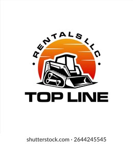 Skid track loader bulldozer company logo vector. Best for construction and excavating related industry